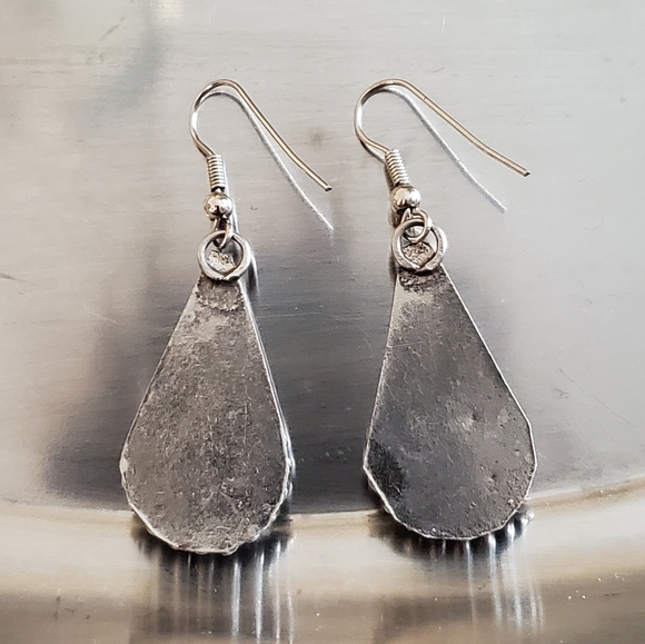 Silver w/ white stone earrings - Picture 2 of 11